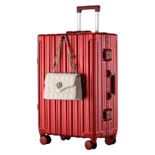 结婚行李箱红色箱子陪嫁箱拉杆箱女新娘皮箱婚礼用密码嫁妆箱一对