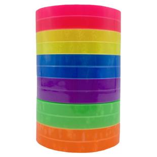 佳兴彩色透明胶带小学生粘错字手撕胶纸文具胶带宽0.8cm小号胶布