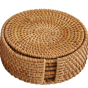 手工编织藤编餐桌垫茶杯垫隔热垫碗垫茶壶垫餐垫茶道茶垫托盘子垫