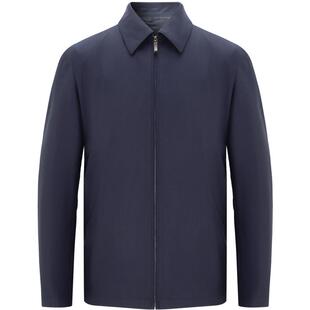 【羊毛桑蚕丝】EMZ鄂尔多斯新款商务翻领行政短款夹克男外套dp