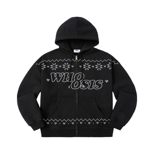 WHOOSIS彭水苗绣非遗文化合作系列 苗族纹样刺绣拉链帽衫秋冬男女