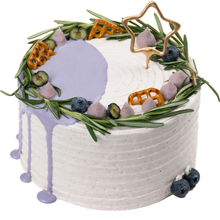 4寸小蛋糕芋泥摩卡百香果森系简约动物奶油低糖生日蛋糕青岛同城