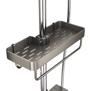 免打孔花洒置物架卫生间淋浴卫生间架子支架浴室花洒杆沐浴露托盘