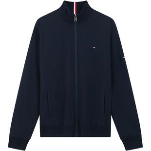 Tommy秋冬男装双面穿经典商务休闲青年通勤纯色立领针织开衫外套