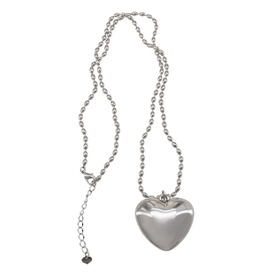 suzyacc kr韩国博主风金属爱心米珠长项链女轻奢小众简约叠戴颈链