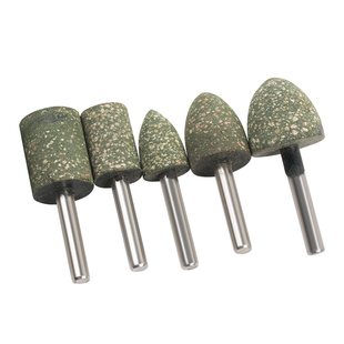 绿芝麻磨头6mm柄圆柱形子弹形T形含砂橡胶海绵抛光电磨头气动打磨