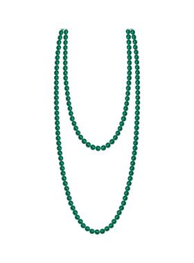 小众原创设计长款绿玛瑙串珠项链新中式国潮古风纯银毛衣链叠戴