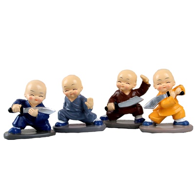 少林功夫小和尚树脂车载摆件