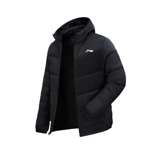 李宁轻薄羽绒服男款冬季2025新款青少年短款鸭绒排骨休闲运动连帽