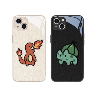 适用苹果17手机壳杰尼龟iphone16玻璃15镜面13p无线air充电magsafe磁吸12皮卡丘11喷火龙14promax可达鸭plus