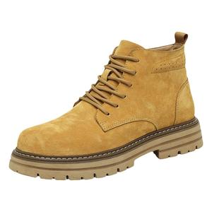 男士马丁靴中帮男靴2024新款复古真皮潮流秋季透气厚底工装大黄靴