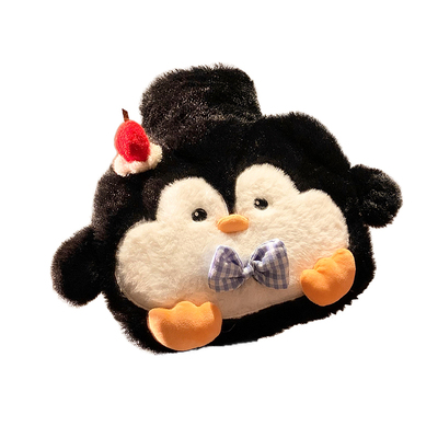 可爱黑色企鹅注水可插手热水袋