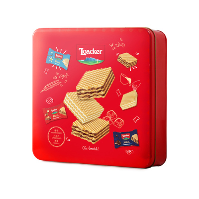 Loacker莱家进口威化饼干巧克力夹心生日小零食礼盒装新年货礼物