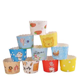 马芬杯耐高温烤箱家用模具托中号玛芬杯蛋糕纸托烘焙纸杯50只圆形