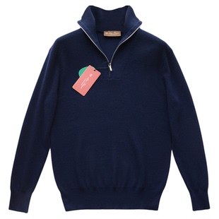 轻奢桑蚕丝羊毛！德国16针横机！秋冬防风保暖可翻高领男针织外套