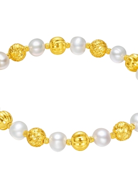 六桂福珠宝S925淡水珍珠手链