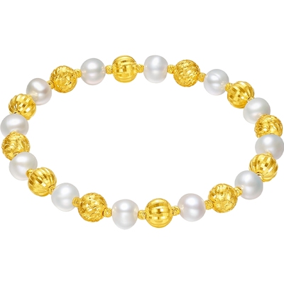 六桂福珠宝S925淡水珍珠手链