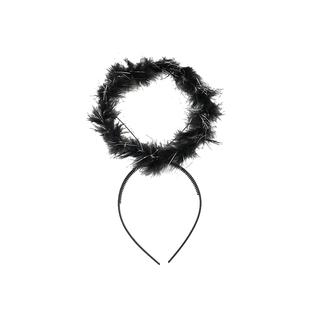 万圣节头饰天使恶魔光环发箍白黑色羽毛cos服道具拍照超仙发饰女