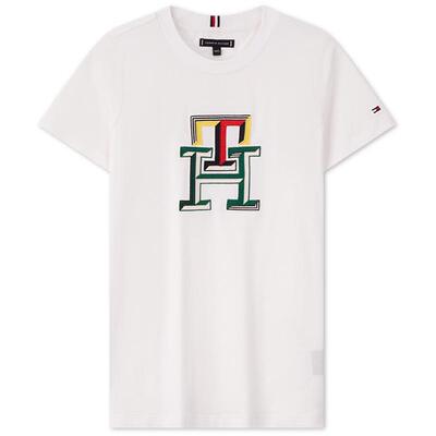 Tommy童装男纯棉彩色刺绣短袖T恤