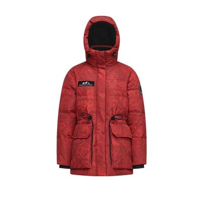 波司登中长款红色极寒鹅绒服加厚