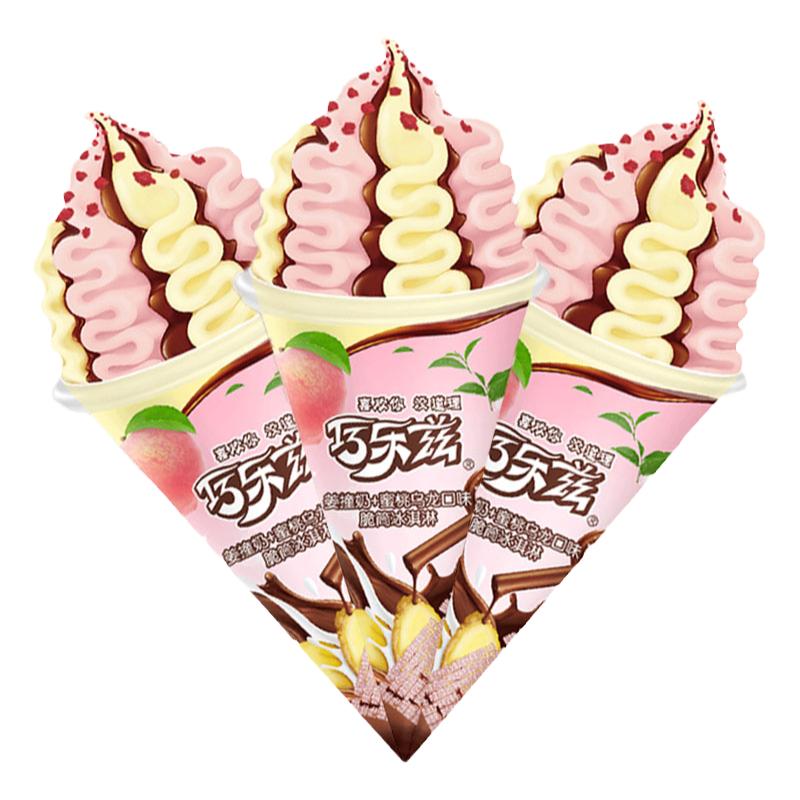 伊利巧乐兹雪糕 姜撞奶+蜜桃乌龙甜筒冰淇淋冷饮85g大脆筒冰激凌