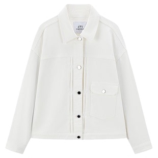 太平鸟原牛外套复古丹宁松弛感阔型包容显瘦双色牛仔外套女