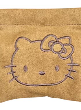刺绣kitty自动闭合弹片口红化妆包数据线蓝牙耳机充电器收纳包