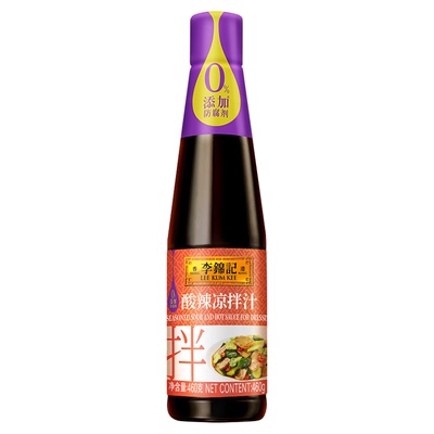 李锦记酸辣凉拌汁460g凉拌菜拌面水煮菜凉拌汁蘸料家用酱油调味料