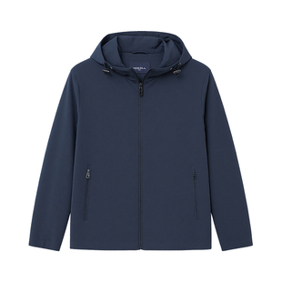 JODOLL乔顿男装连帽夹克易打理26年春季新款休闲户外轻便青色外套