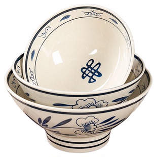 陕西老关中面碗油泼面商用密胺面馆专用高脚碗米线碗大号牛肉面碗