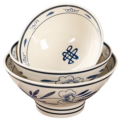 陕西老关中面碗油泼面商用密胺面馆专用高脚碗米线碗大号牛肉面碗