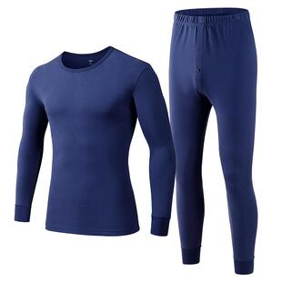 ab保暖内衣圆领纯棉刷绒打底棉毛衫裤秋衣秋裤男士低领套装R911