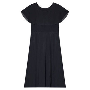 雪纺连衣裙女大码胖mm梨型身材遮肚子200斤胖人2025新款a字百褶裙