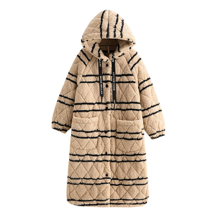 悦内睡袍女士睡衣睡裙秋冬季冬款冬天珊瑚绒三层夹棉加厚加绒保暖