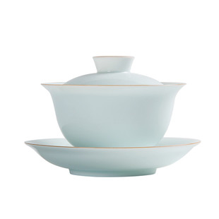 景德镇玉泥影青三才盖碗茶杯单个家用功夫茶具防烫薄胎泡茶碗盖杯