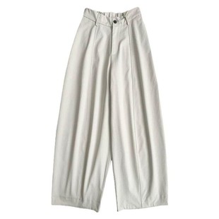 米杏色休闲裤宽松慵懒风女款大码运动阔腿松弛感今年流行超火裤子