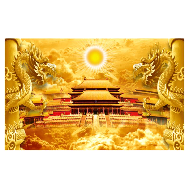 背景画壁画捷域天庭金龙祥云