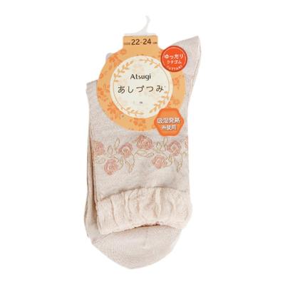 厚木Atsugi蔷薇花纹短袜