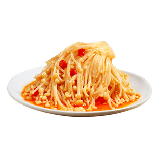 香辣金针菇下饭菜零食咸菜开胃菜下酒菜凉拌金针菇休闲小吃即食