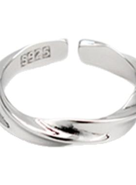 莫比乌斯镀银复古小众设计戒指