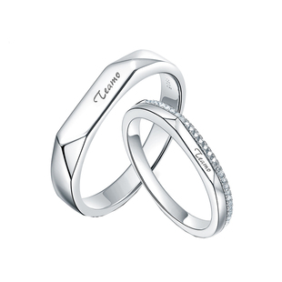 七夕情人节礼物S925情侣戒指纯银一对简约结婚对戒情侣款刻字活口