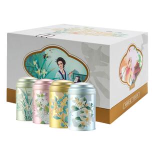 吴裕泰花香四季花茶礼盒装 翠谷幽兰/茉莉花茶/桂花乌龙/代代红茶