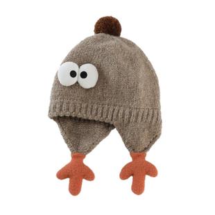 宝宝帽子冬季男童护耳帽可爱加厚女孩针织帽保暖防风婴儿童毛线帽