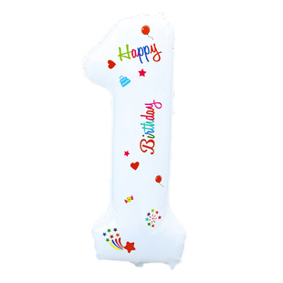 生日数字气球装饰场景布置女孩男宝宝儿童2周岁3派对氛围道具拍照