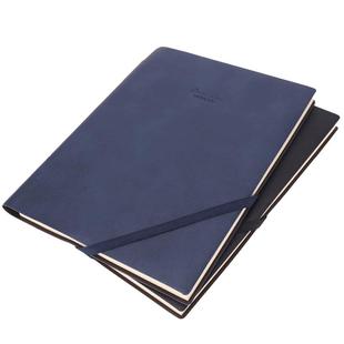 得力文具22215笔记本子商务25K记事本插笔PU皮面日记本带绳可定制皮面本