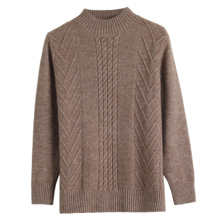 秋冬加厚针织衫女新款宽松短款打底衫半高领外穿上衣套头毛衣内搭