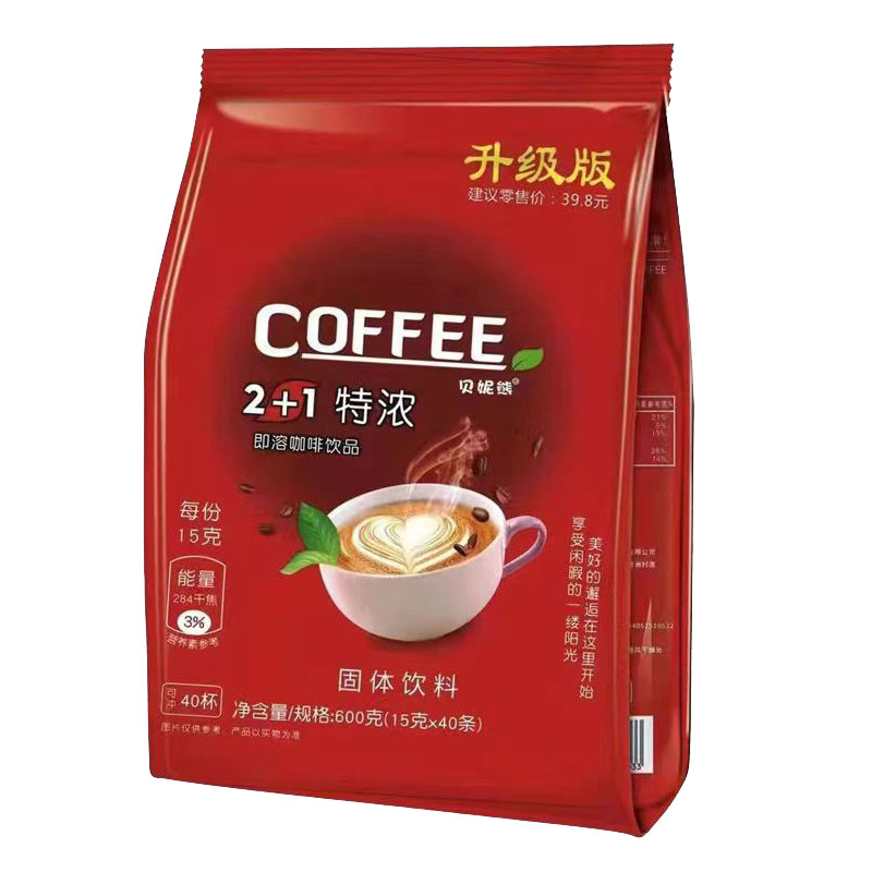 贝妮熊特浓1+2速溶咖啡40杯条装