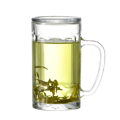 加厚玻璃家用玻璃杯带盖茶杯水杯
