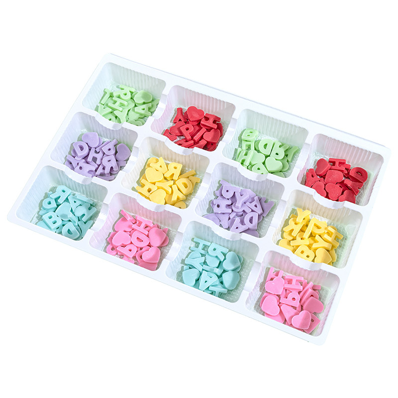 happybirthday巧克力蛋糕装饰字母摆件英文生日快乐彩色食用插件