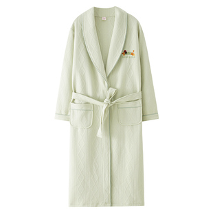 空气棉睡袍女款2025新款秋冬季加厚薄款夹棉可外穿小个子开衫睡衣